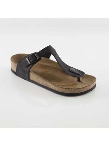 Ballerin's Leren teenslippers "Istanbul" zwart