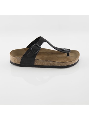 Ballerin's Leren teenslippers "Istanbul" zwart