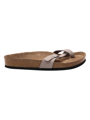 Ballerin's Leren teenslippers "Knidos" lichtgrijs