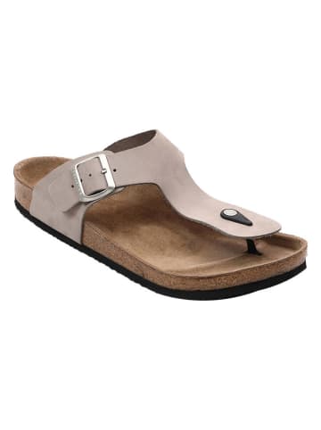 Ballerin's Leren teenslippers "Olimpos" lichtgrijs