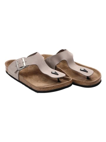 Ballerin's Leren teenslippers "Olimpos" lichtgrijs