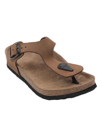 Ballerin's Leren teenslippers "Olimpos" lichtbruin