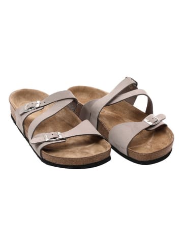 Ballerin's Leren slippers "Pisidia" lichtgrijs