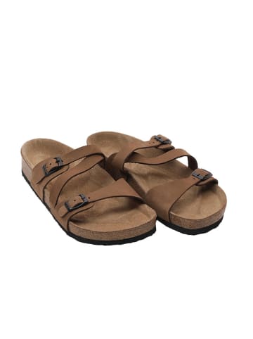 Ballerin's Leren slippers "Pisidia" lichtbruin