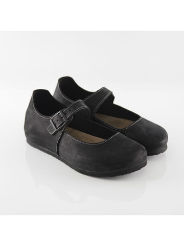 Ballerin's Leder-Spangenballerinas "Termessos" in Schwarz