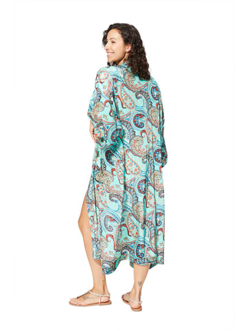 Aller Simplement Kimono in Türkis/ Rot