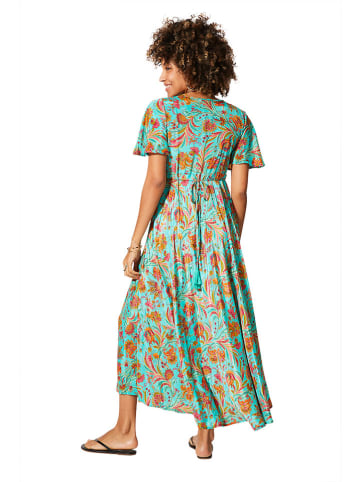 Aller Simplement Kleid in Türkis/ Orange