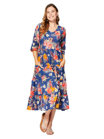 Aller Simplement Kleid in Dunkelblau/ Orange