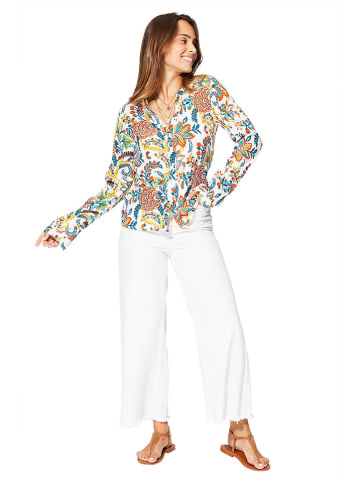 Aller Simplement Bluse in Weiß/ Bunt