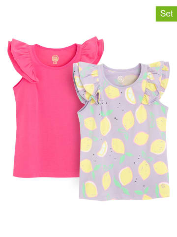 COOL CLUB 2er-Set: Tops in Lila/ Pink/ Gelb