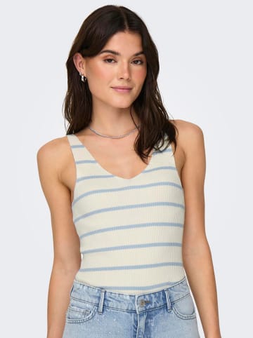 ONLY Top wit/lichtblauw