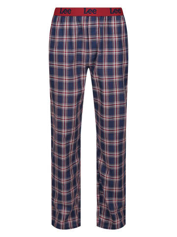 LEE Underwear Pyjama-Hose "James" in Dunkelblau/ Rot