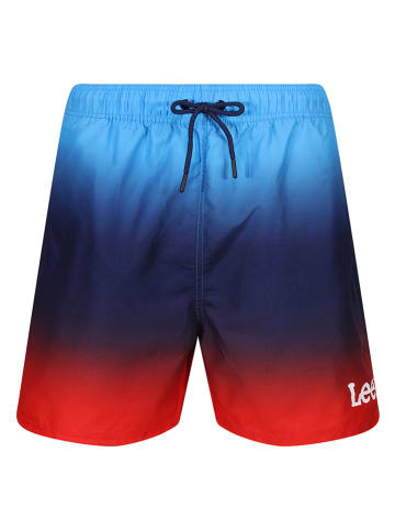 LEE Underwear Badeshorts "Pipe" in Blau/ Rot