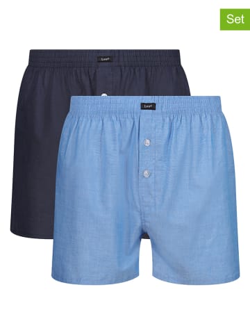 LEE Underwear 2-delige set: boxershorts "Mills" donkerblauw/lichtblauw