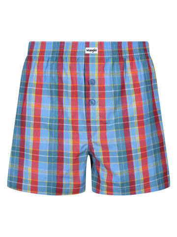 Wrangler 2er-Set: Boxershorts "Manta" in Hellblau/ Rot