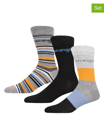Wrangler 3er-Set: Socken "Denholm" in Schwarz/ Grau