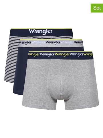 Wrangler Bokserki (3 pary) "Sand" w kolorze granatowym i szarym