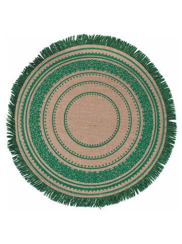 Villa d´Este 6-delige set: placemats groen/beige - Ø 38 cm