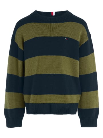 Tommy Hilfiger Pullover in Dunkelblau/ Khaki