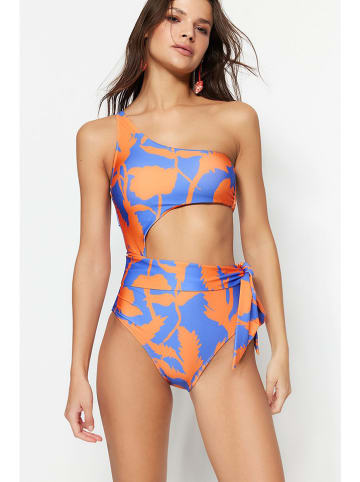 trendyol Badeanzug in Blau/ Orange