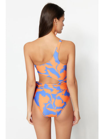 trendyol Badeanzug in Blau/ Orange
