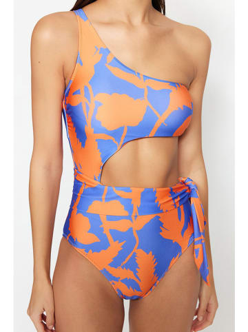 trendyol Badeanzug in Blau/ Orange
