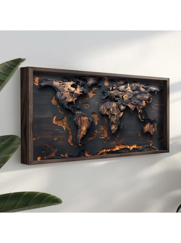 HanahHome Gerahmter Kunstdruck in Braun/ Schwarz - (B)120 x (H)60 cm