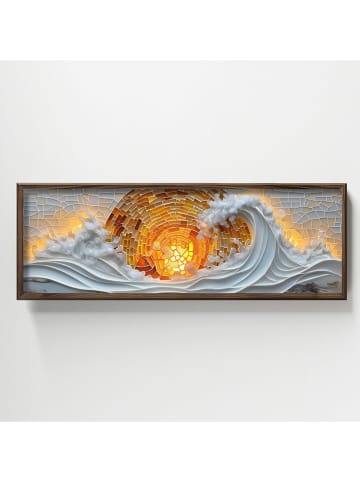 HanahHome Gerahmter Kunstdruck in Braun/ Bunt - (B)120 x (H)40 cm