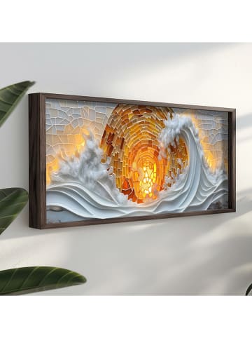 HanahHome Gerahmter Kunstdruck in Braun/ Bunt - (B)120 x (H)40 cm