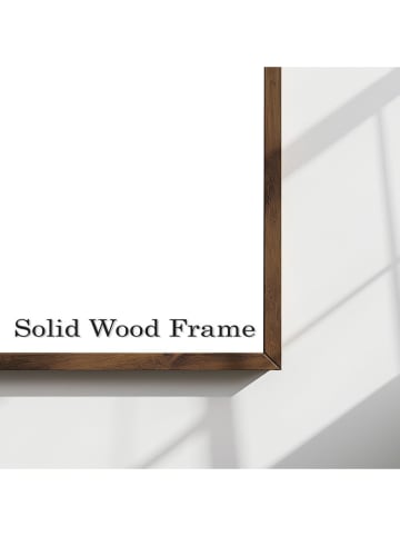 HanahHome Druk artystyczny w kolorze brązowym ze wzorem w ramce - 120 x 40 cm