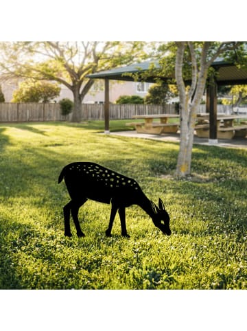 HanahHome Gartendekoration "Gazelle 01" in Schwarz - (B)72 x (H)64 cm