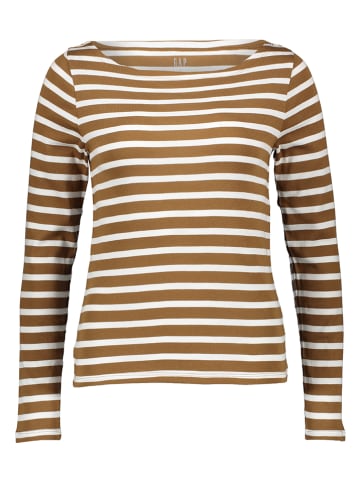 GAP Longsleeve in Braun/ Weiß