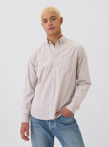 GAP Hemd in Beige/ Blau