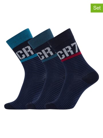 CR7 3-delige set: sokken donkerblauw