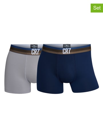 CR7 2-delige set: boxershorts donkerblauw/grijs