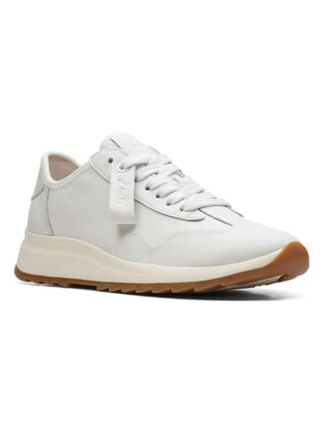 Clarks Leder-Sneakers "DashLite Lo" in Weiß