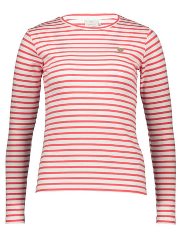 Kaffe Longsleeve in Rot/ Weiß