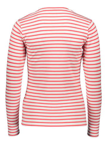 Kaffe Longsleeve in Rot/ Weiß