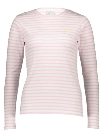 Kaffe Longsleeve in Rosa/ Weiß