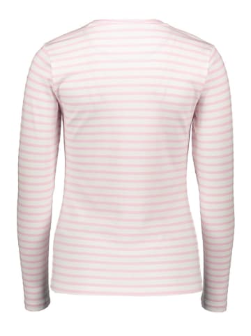Kaffe Longsleeve in Rosa/ Weiß