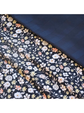 Cacharel textiles Komplet pościeli satynowej "Meadow" w kolorze granatowym ze wzorem