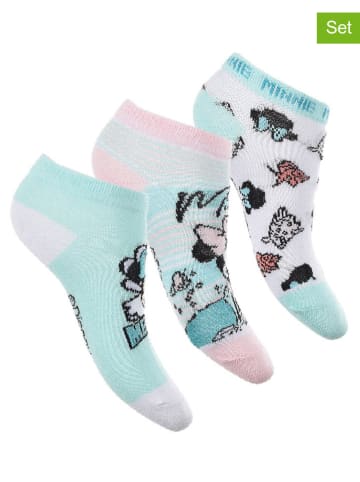Disney Minnie Mouse Skarpety-stopki (3 pary) "Minnie" w różnych kolorach