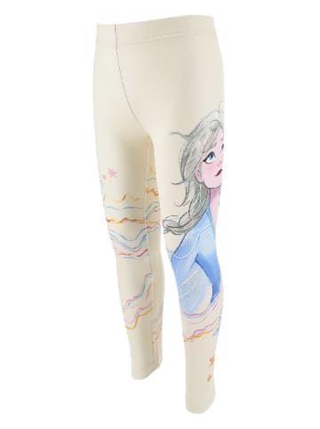 Disney Frozen Legginsy "Kraina lodu" w kolorze kremowym