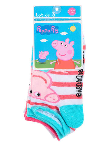 Peppa Pig Skarpety-stopki (3 pary) "Świnka Peppa" w różnych kolorach