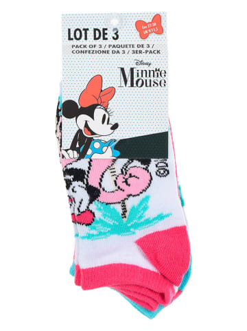 Disney Minnie Mouse Skarpety-stopki (3 pary) "Minnie" w różnych kolorach