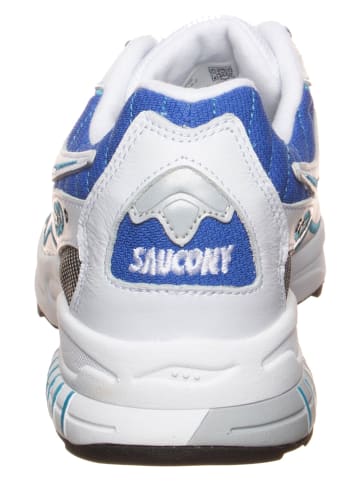 Saucony Leder-Sneakers "3D Grid Hurricane" in Weiß/ Blau