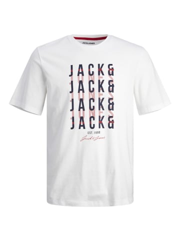 Jack & Jones Koszulka "Delvin" w kolorze biaÅ‚ym