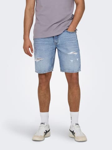 ONLY & SONS Spijkershort lichtblauw