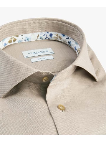 PROFUOMO Blouse slim fit beige goedkoop kopen limango