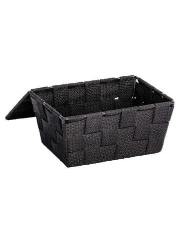 Wenko 2-delige set: opbergmanden "Adria" zwart - (B)19 x (H)10 x (D)14 cm